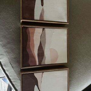 Abstract Trio Wall Art in Blush, Taupe & Chocolate